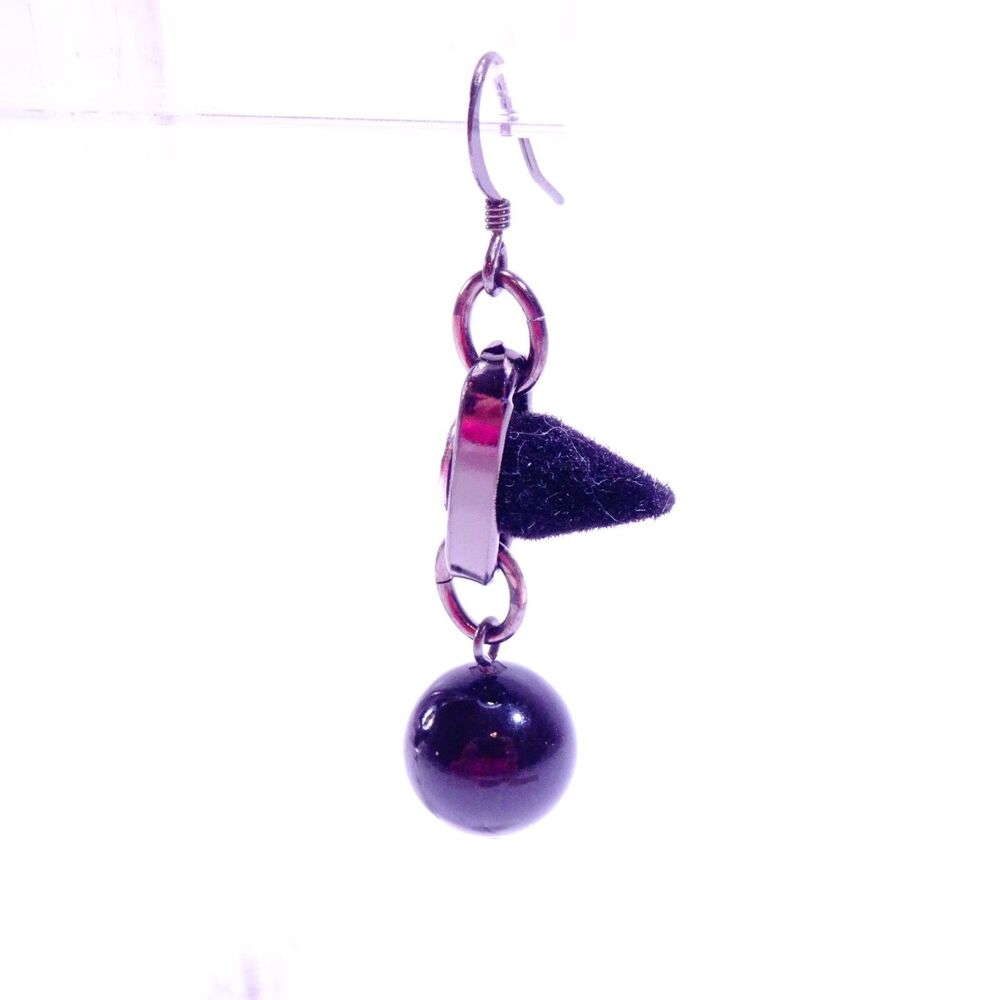Joomi Lim Women's Black Felt Sphere and Spike Duo Earrings NWOT 128